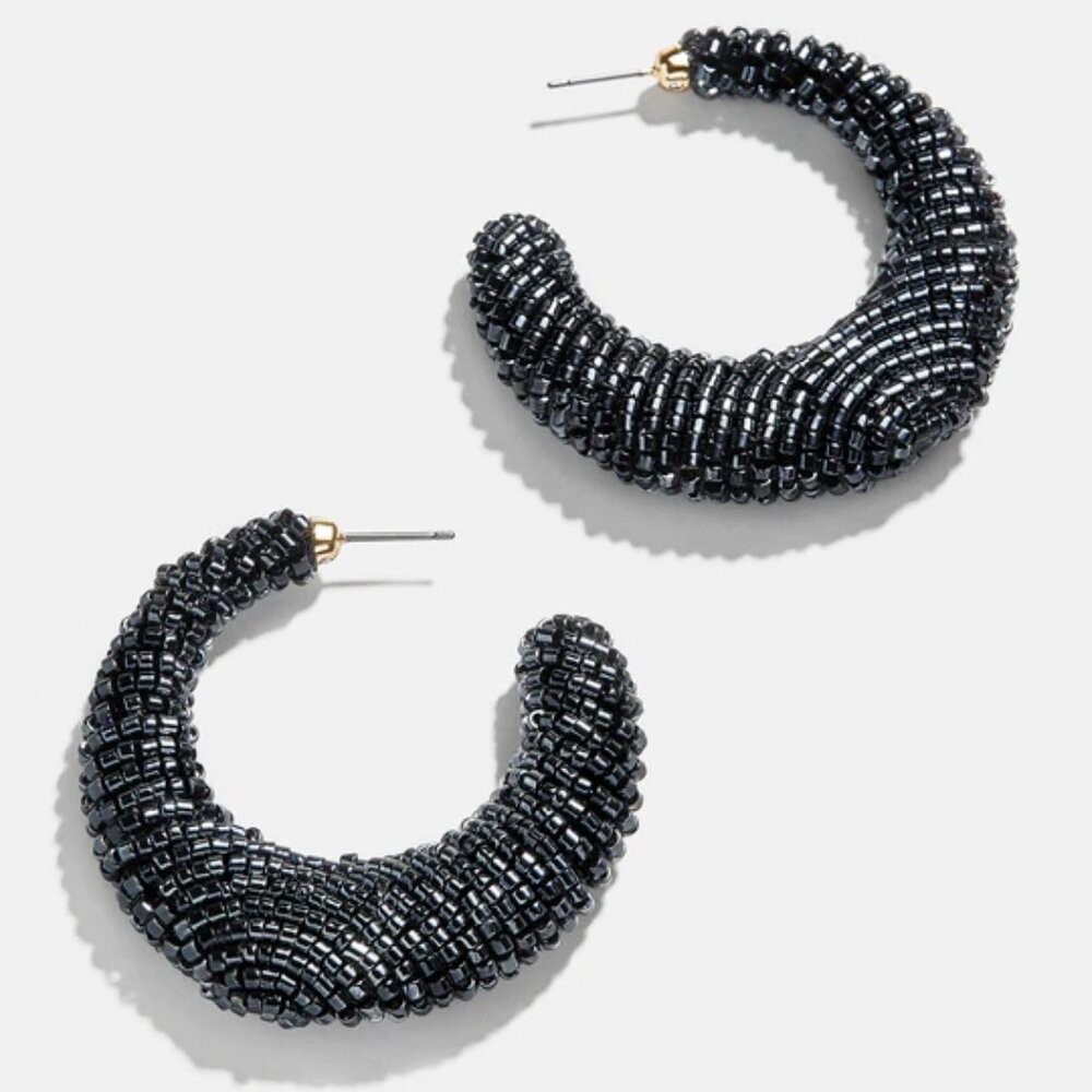 Baublebar Black Beaded Statement Earrings/NWOT